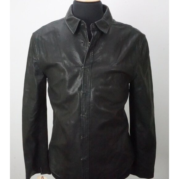 John Varvatos Lambskin Black Hook Closure Resort Leather Jacket Sz 40 NEW - Picture 1 of 9